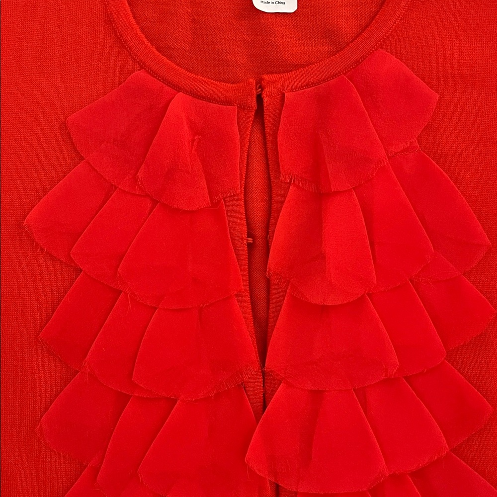 J. Crew Merino Wool Ruffle Cardigan - Picture 6 of 11